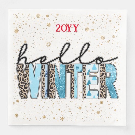 Hello Winter Customize Serviette (Vorderseite)
