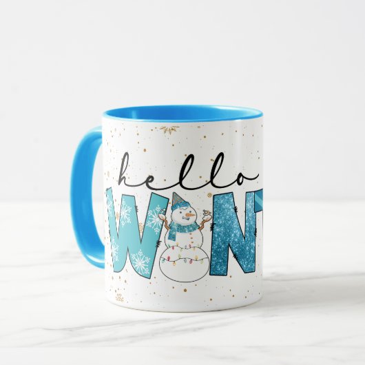 Hello Winter Customize Tasse (Vorderseite Links)