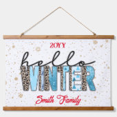 Hello Winter Customize Wandteppich Mit Holzrahmen (Vorne)