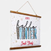 Hello Winter Customize Wandteppich Mit Holzrahmen (Gewinkelt)
