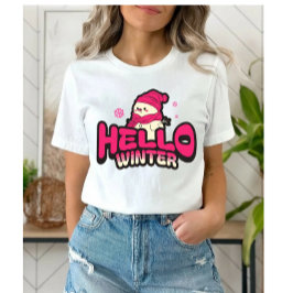 Hello Winter Cute Snowman  Tri-Blend Shirt
