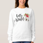 Hello Winter Floral Ice Skate | Christmas Sweatshirt (Vorderseite)