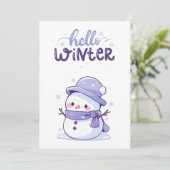 Hello Winter Holiday Card Feiertagskarte (Stehend Vorderseite)
