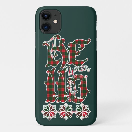 Hello Winter Holiday Letters, Scotland Pattern Case-Mate iPhone Hülle (Rückseite)