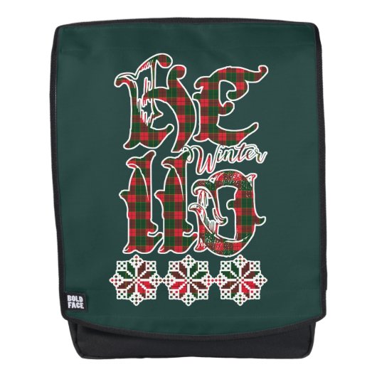 Hello Winter Holiday Letters, Scotland Pattern Rucksack (Vorderseite)