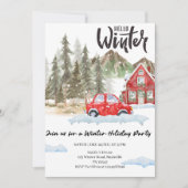 Hello Winter Holiday party -Snowflake Winter Party Einladung (Vorderseite)