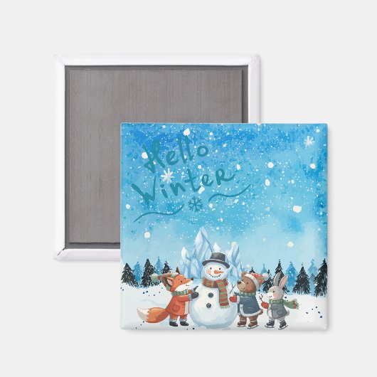 Hello Winter Magnet (Vorderseite/Rückseite)