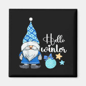 Hello Winter, Nordic Christmas Gnome  Magnet (Vorne)