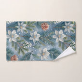 Hello Winter Pines & Flowers  Badhandtuch Set (Handtuch)