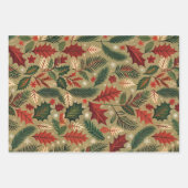 Hello Winter Pines & Flowers Geschenkpapier Set (Vorderseite 2)