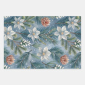 Hello Winter Pines & Flowers Geschenkpapier Set (Vorderseite)