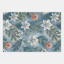 Hello Winter Pines & Flowers Geschenkpapier Set