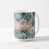 Hello Winter Pines & Flowers Kaffeetasse (VorderseiteRechts)