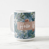 Hello Winter Pines & Flowers Kaffeetasse (Vorderseite Links)