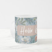 Hello Winter Pines & Flowers Mattglastasse (Vorderseite Links)