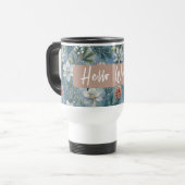 Hello Winter Pines & Flowers Reisebecher (Vorderseite Links)