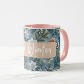 Hello Winter Pines & Flowers Tasse (VorderseiteRechts)