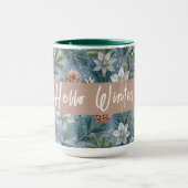 Hello Winter Pines & Flowers Tasse (Zentrum)