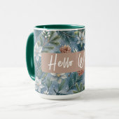 Hello Winter Pines & Flowers Tasse (Vorderseite Links)