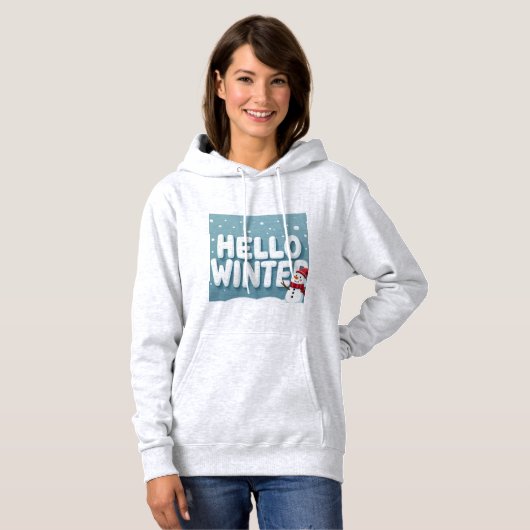 Hello Winter Snowman Hoodie (Vorne ganz)