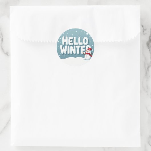 Hello Winter Snowman Sticker (Tasche)
