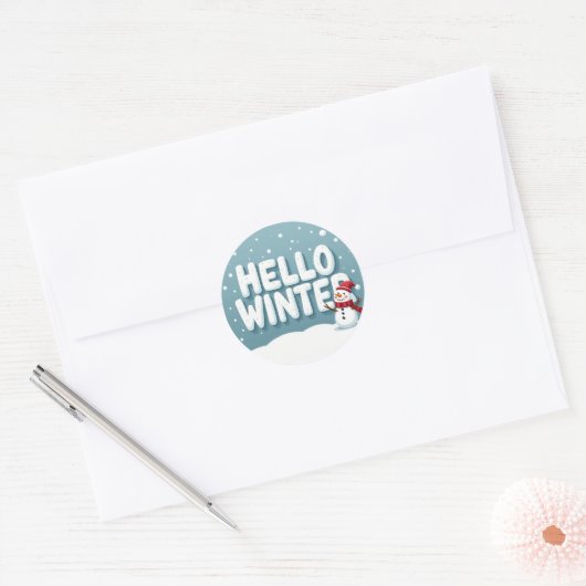 Hello Winter Snowman Sticker (Umschlag)