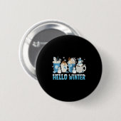 Hello Winter Sweet Cozy Coffee Lovers Snowman Chri Button (Vorne & Hinten)