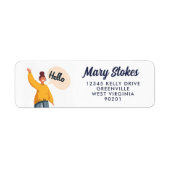 Hello Woman Illustration Return Address Label  (Vorne)