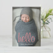 Hello World Baby Ankündigung (Stehend Vorderseite)