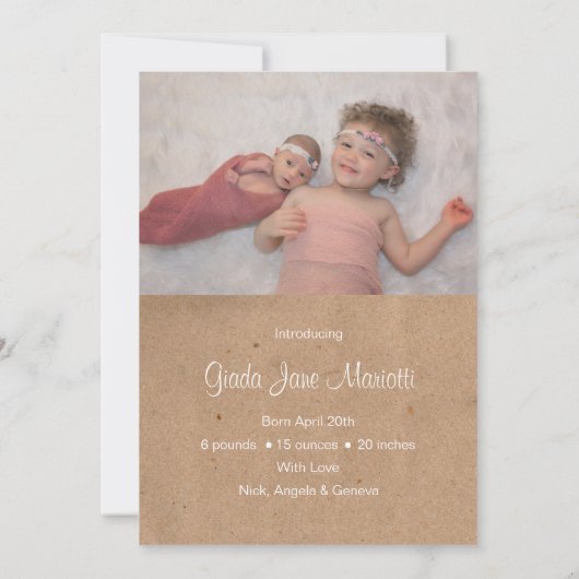 Hello World Baby Ankündigung (Rückseite)