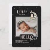 Hello World Baby Announccard Ankündigung (Vorderseite)