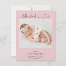 Hello, World Baby Announcement Card Ankündigung