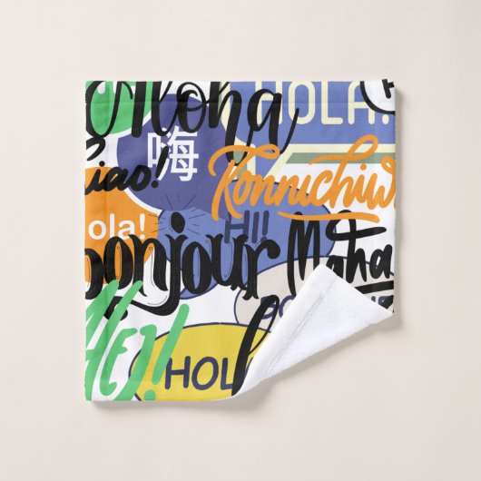 Hello World Badhandtuch Set (Waschlappen)