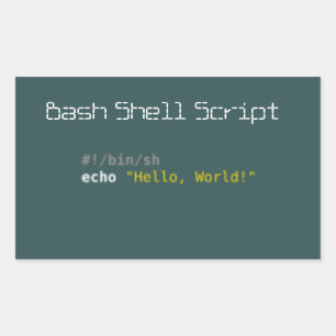 Hello World Bash Muschel Script Rechteckiger Aufkleber