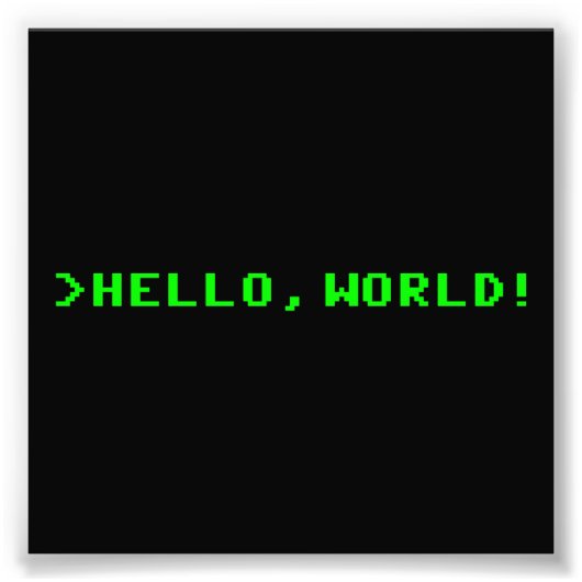 Hello World Computerprogrammierung Fotodruck (Vorne)