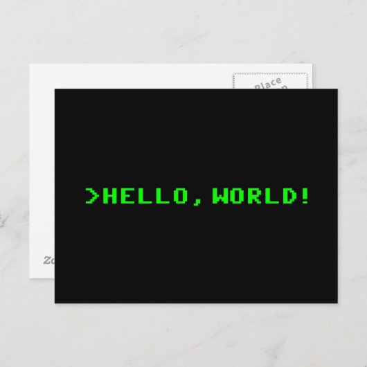 Hello World Computerprogrammierung Postkarte (Vorne/Hinten)