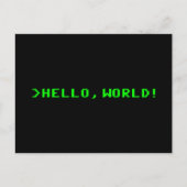 Hello World Computerprogrammierung Postkarte (Vorderseite)