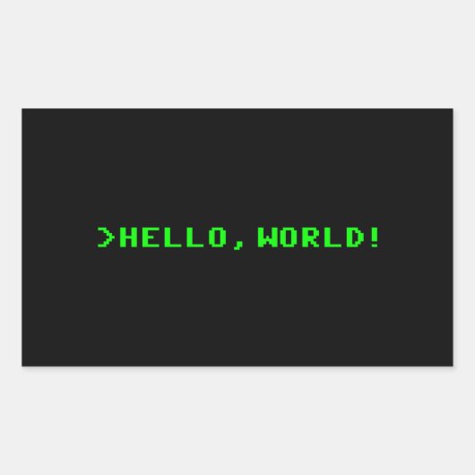 Hello World Computerprogrammierung Rechteckiger Aufkleber (Vorderseite)