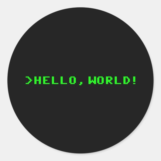 Hello World Computerprogrammierung Runder Aufkleber (Vorderseite)