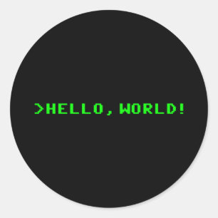 Hello World Computerprogrammierung Runder Aufkleber