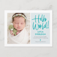 Hello World Editable Color Ankündigung Postcard