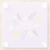 Hello World Floral Throw Pillow Glasuntersetzer (Rückseite)