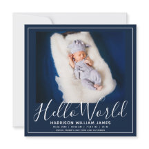 Hello World Foto Baby Ankündigung