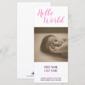Hello World - Geburtsankündigung mit Foto (Vorne/Hinten)