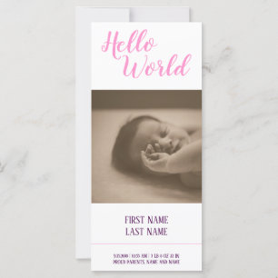 Hello World - Geburtsankündigung mit Foto