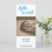 Hello World - Geburtsankündigung mit Foto (Stehend Vorderseite)