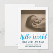 Hello World - Geburtsankündigung mit Foto (Vorne/Hinten)