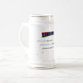 Hello World Geek grüßen Java Bierglas (Vorderseite Links)