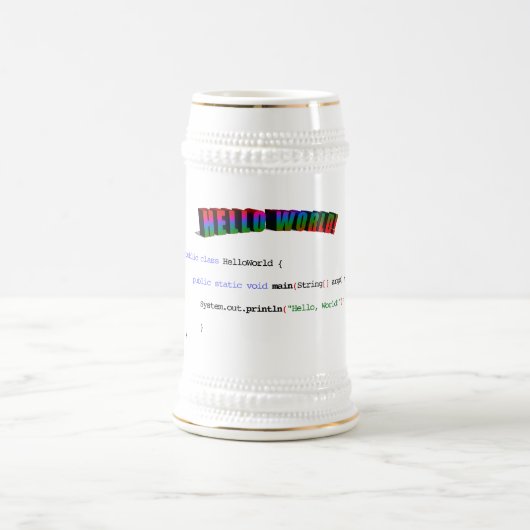 Hello World Geek grüßen Java Bierglas (Mittel)