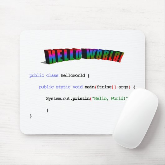 Hello World Geek grüßen Java Mousepad (Mit Mouse)